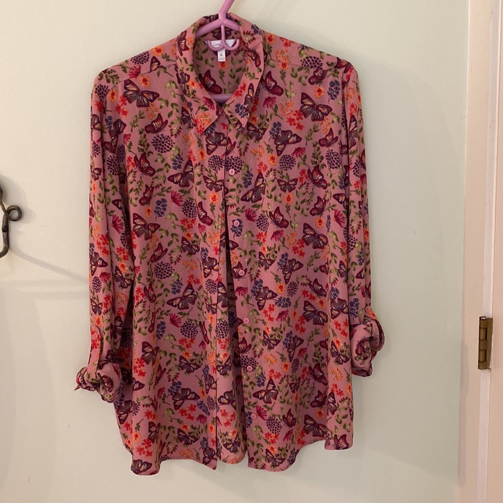 Pink Butterfly Long Sleeved Blouse